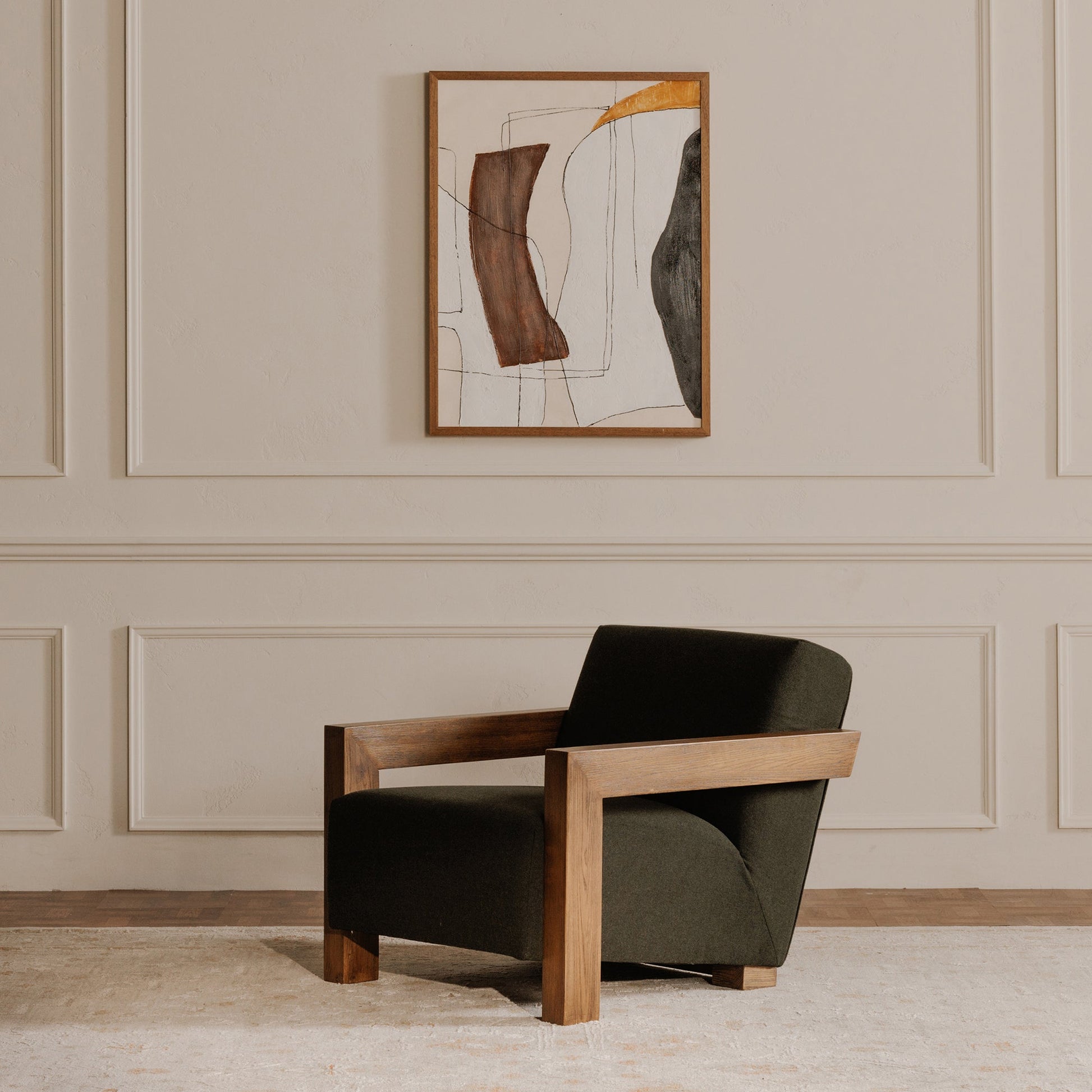 Garnet Olive Lounge Chair - Ornate Home