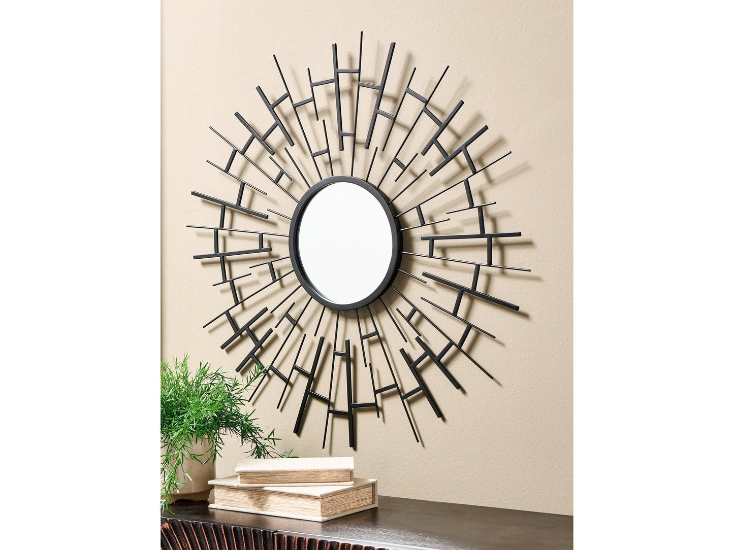 Garrenworth Black Accent Mirror- Viva Furn