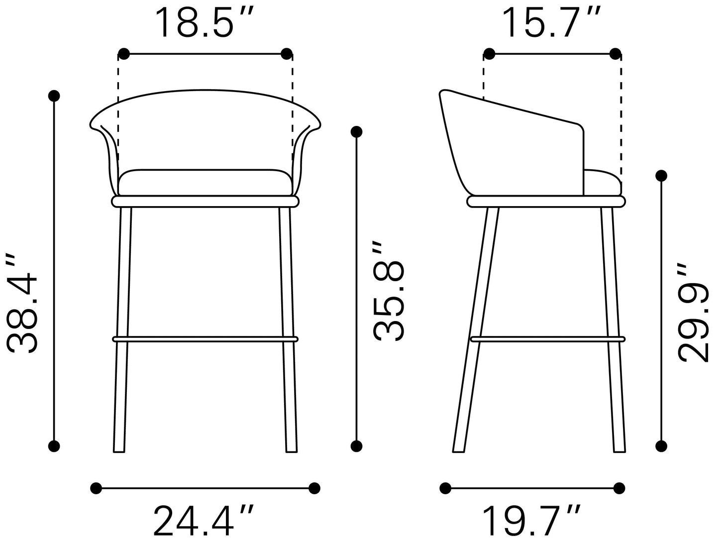 Garston Brown Barstool - Ornate Home