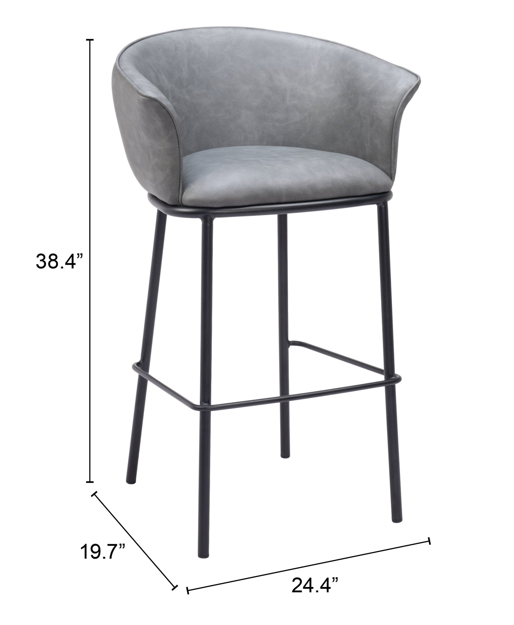 Garston Gray Barstool - Ornate Home