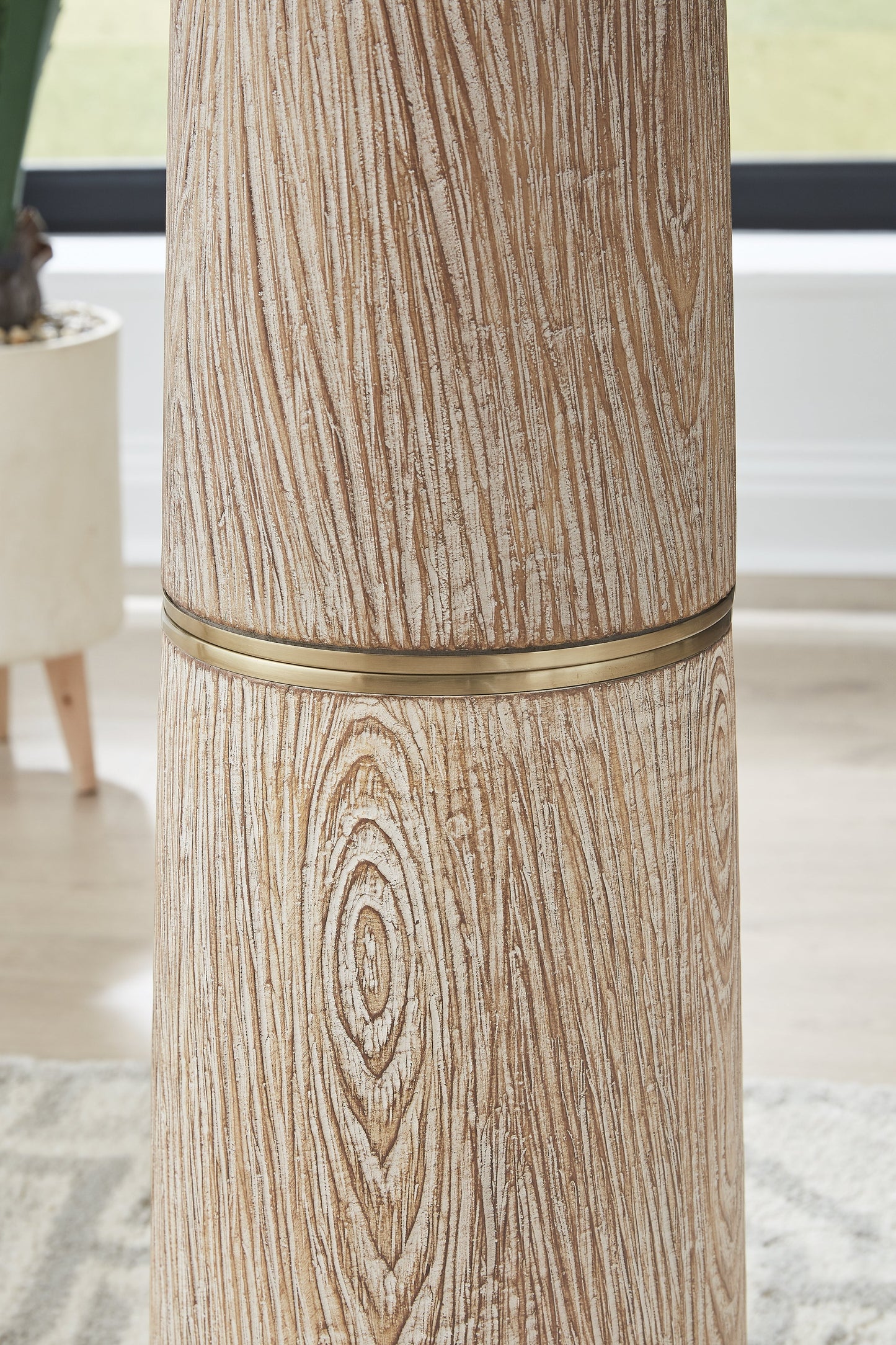 Gasparleigh Brown/Gold Finish Poly Floor Lamp- Viva Furn