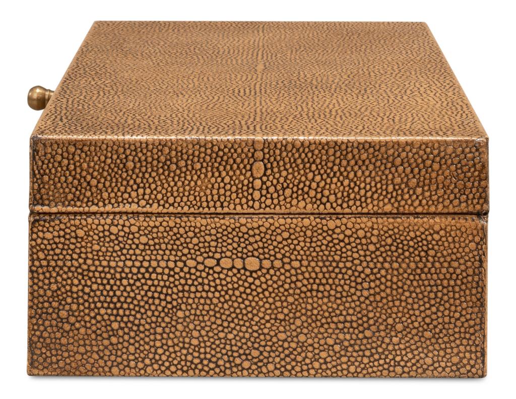 Gatsburg Brown Shagreen Box (Set of 2) - Ornate Home