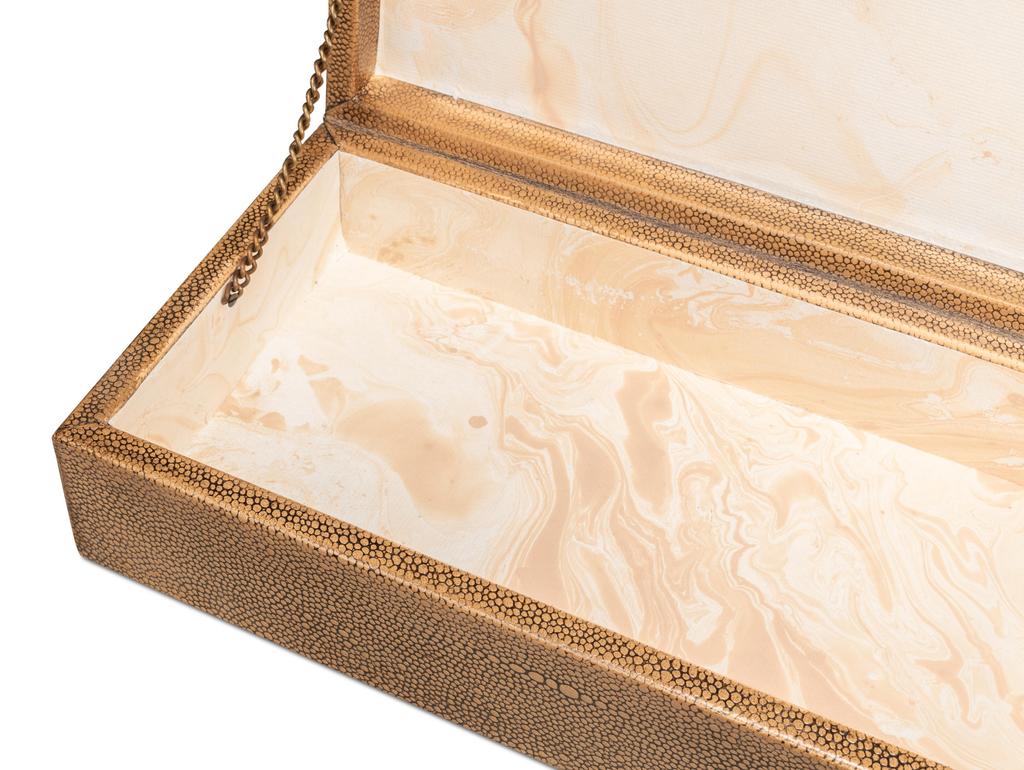 Gatsburg Brown Shagreen Box (Set of 2) - Ornate Home
