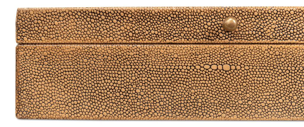 Gatsburg Brown Shagreen Box (Set of 2) - Ornate Home
