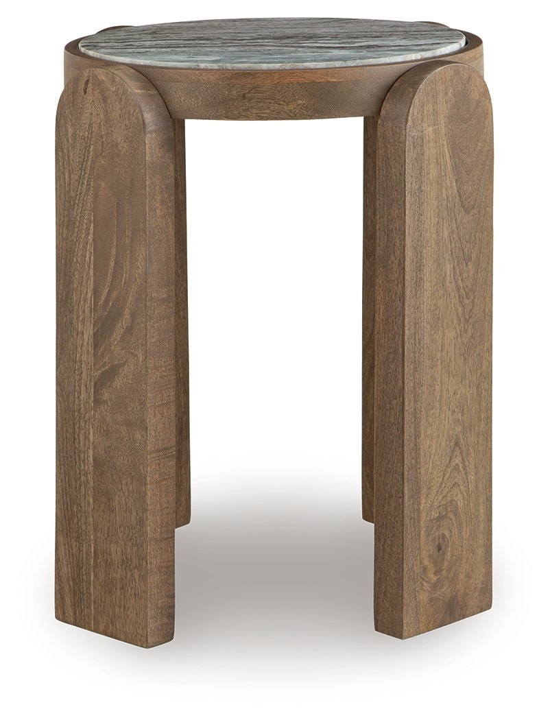 Gavrilley Gray/White/Brown Accent Table- Viva Furn