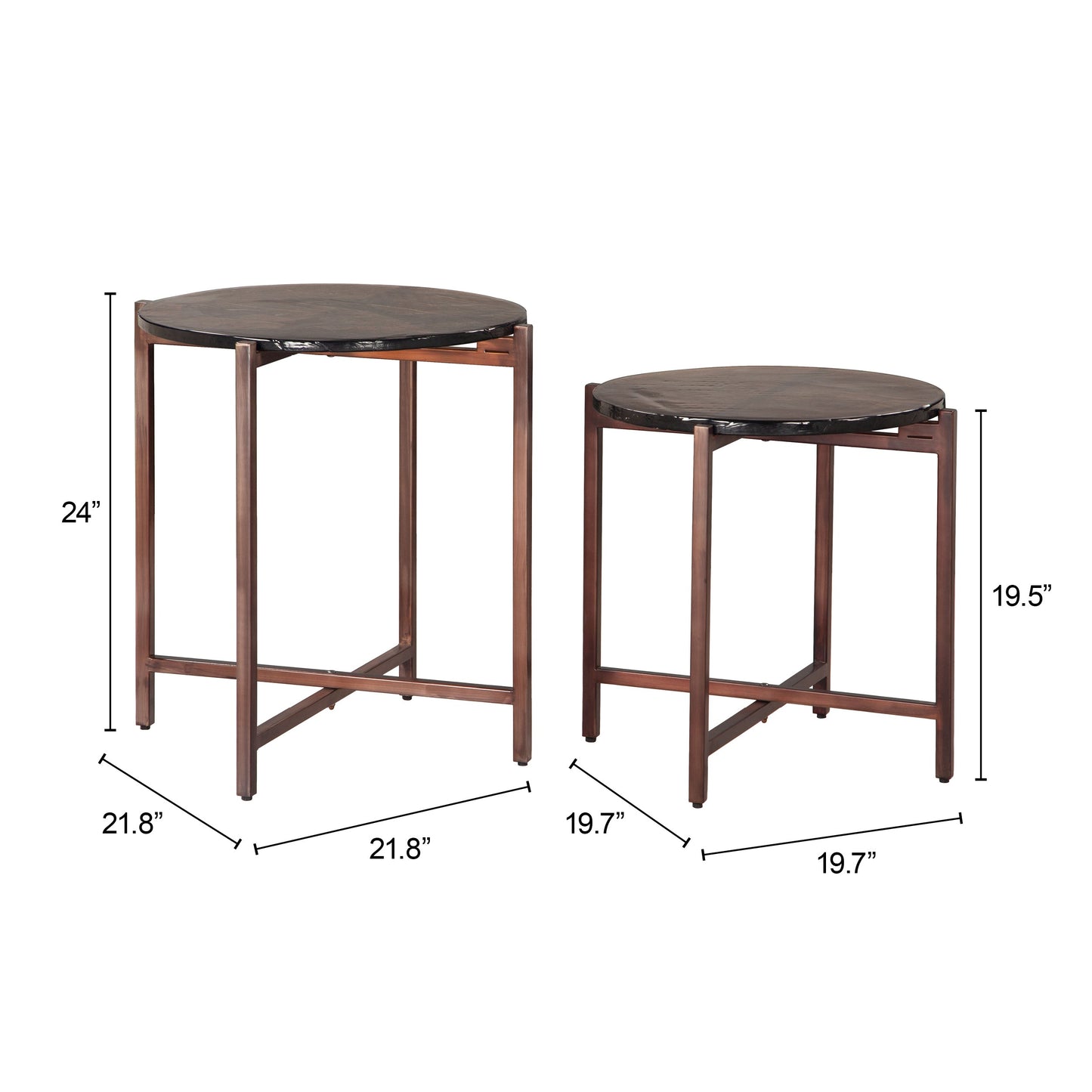 Gema Bronze Coffee Table Set (2-Piece) - Ornate Home