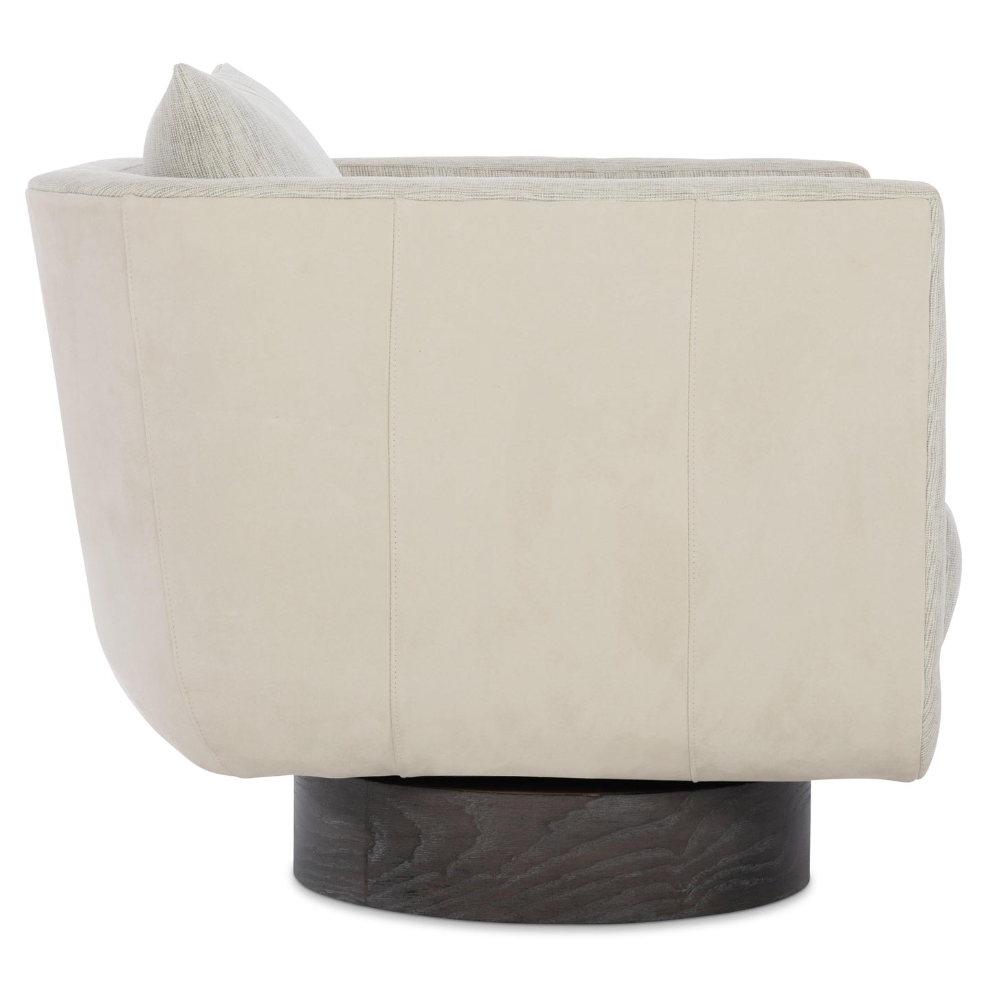 Gemma Portobello/Beige/Grey Leather-Fabric Swivel Chair - Ornate Home
