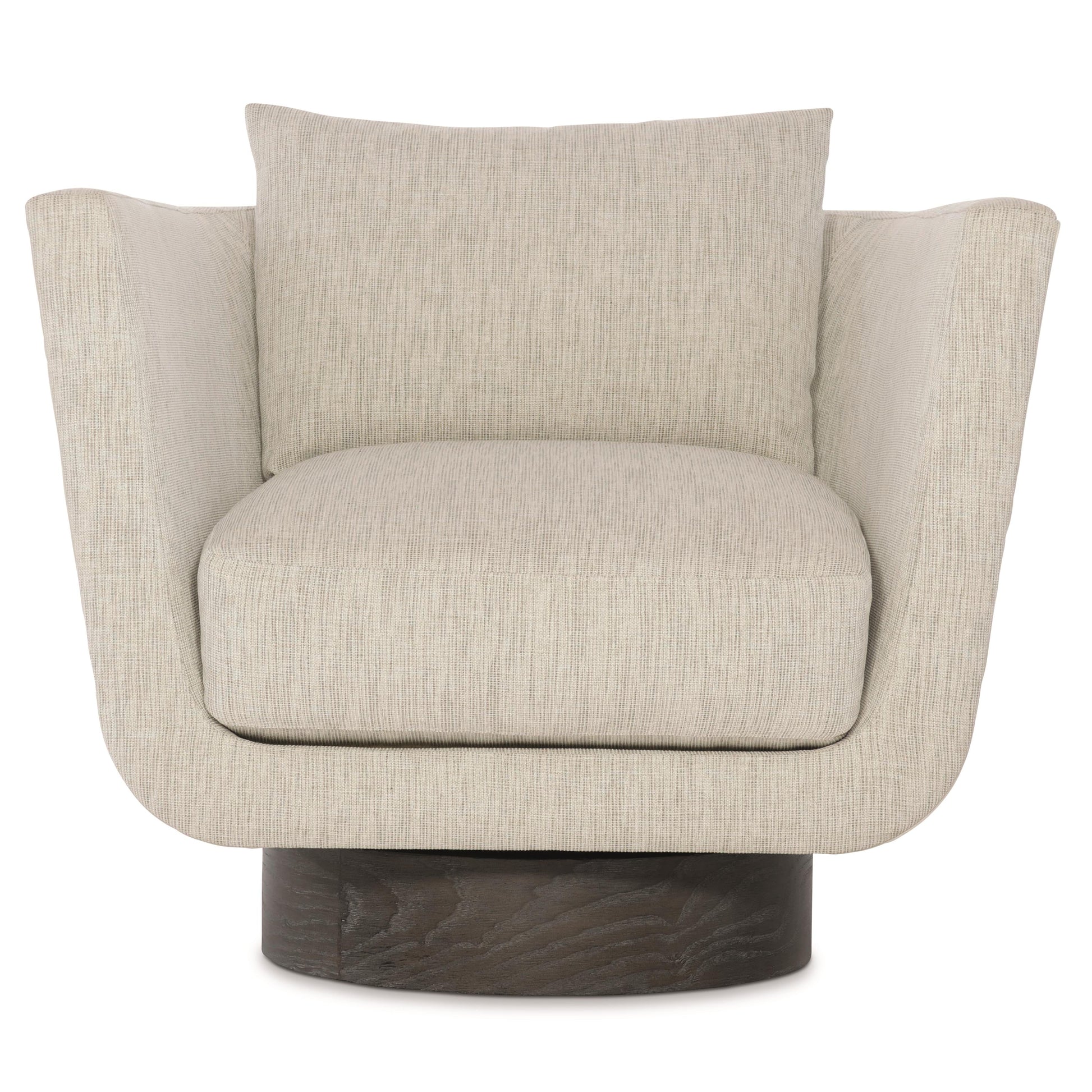 Gemma Portobello/Beige/Grey Leather-Fabric Swivel Chair - Ornate Home