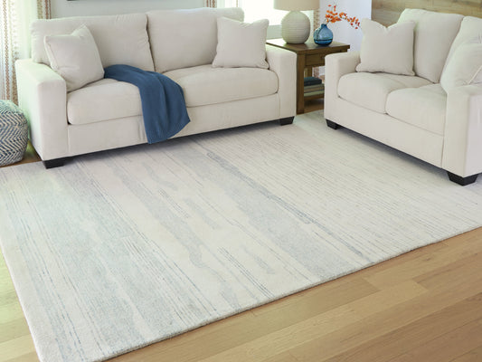 Genemost Ivory/Blue Large Rug- Viva Furn