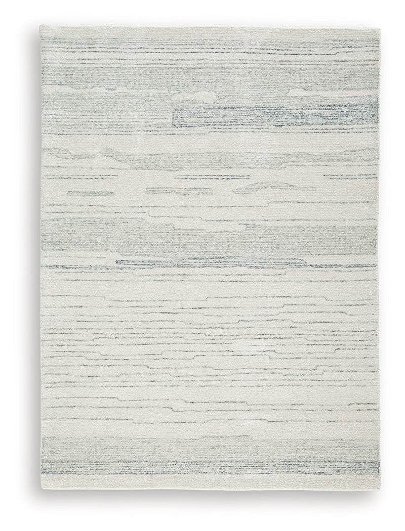 Genemost Ivory/Blue Medium Rug- Viva Furn