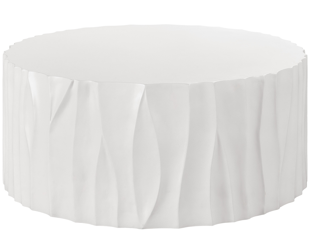 Geneva Cast Abaco White Concrete Cocktail Table - Ornate Home