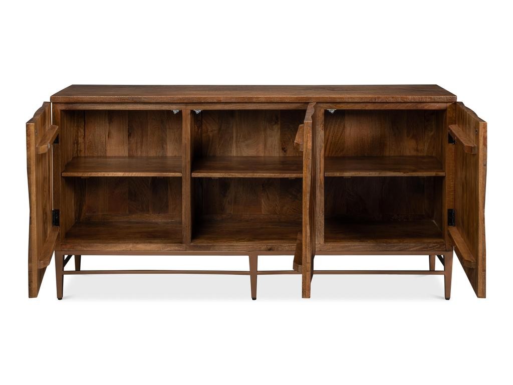Geo Brown Three Door Sideboard - Ornate Home