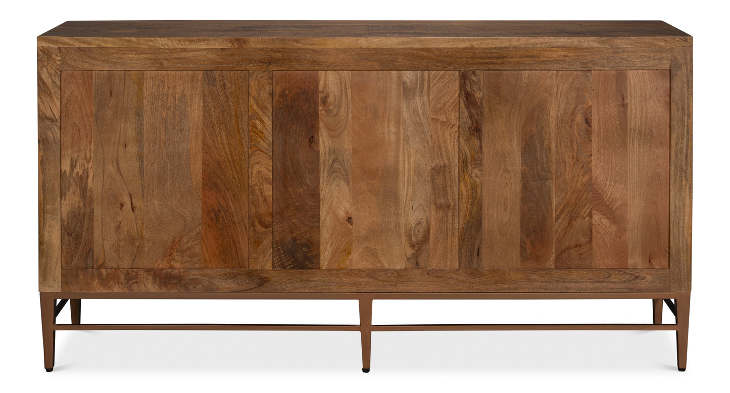 Geo Brown Three Door Sideboard - Ornate Home