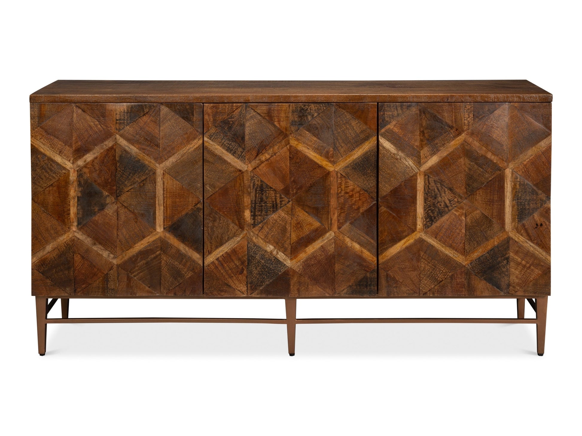 Geo Brown Three Door Sideboard - Ornate Home