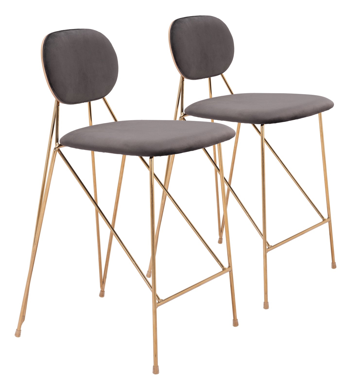 Georges Gray & Gold Counter Stool (Set of 2) - Ornate Home