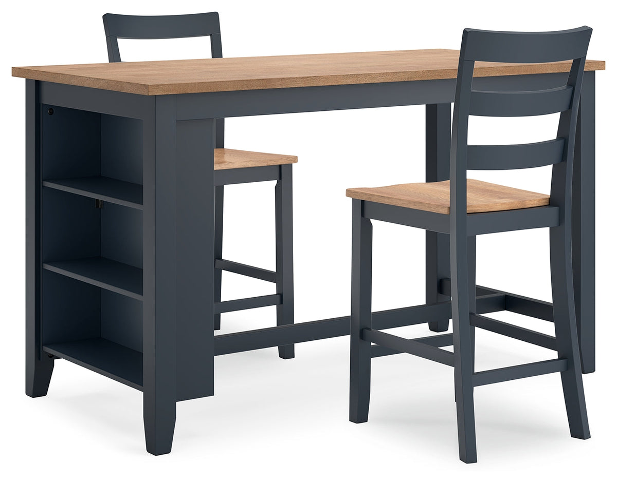 Gesthaven Counter Height Dining Table and 2 Barstools - Ornate Home