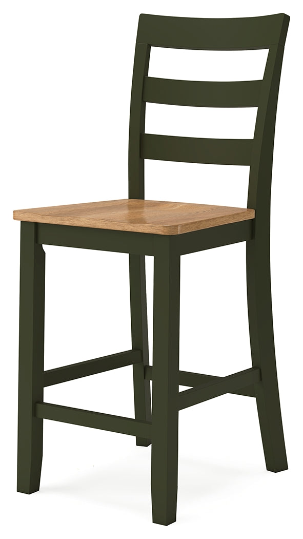 Gesthaven Natural/Green Counter Height Dining Table w/2 Barstools- Viva Furn