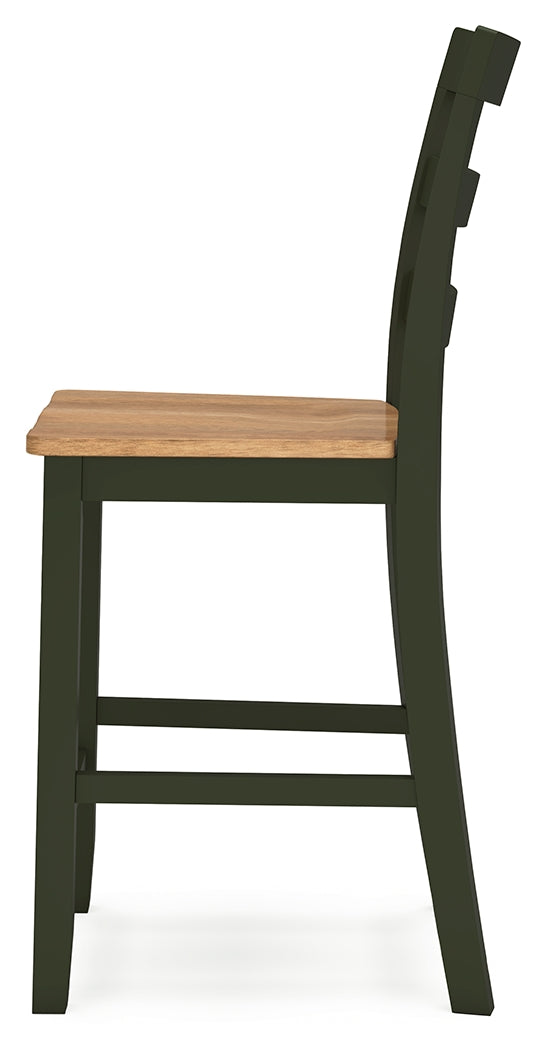 Gesthaven Natural/Green Counter Height Dining Table w/2 Barstools- Viva Furn
