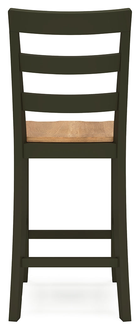 Gesthaven Natural/Green Counter Height Dining Table w/2 Barstools- Viva Furn