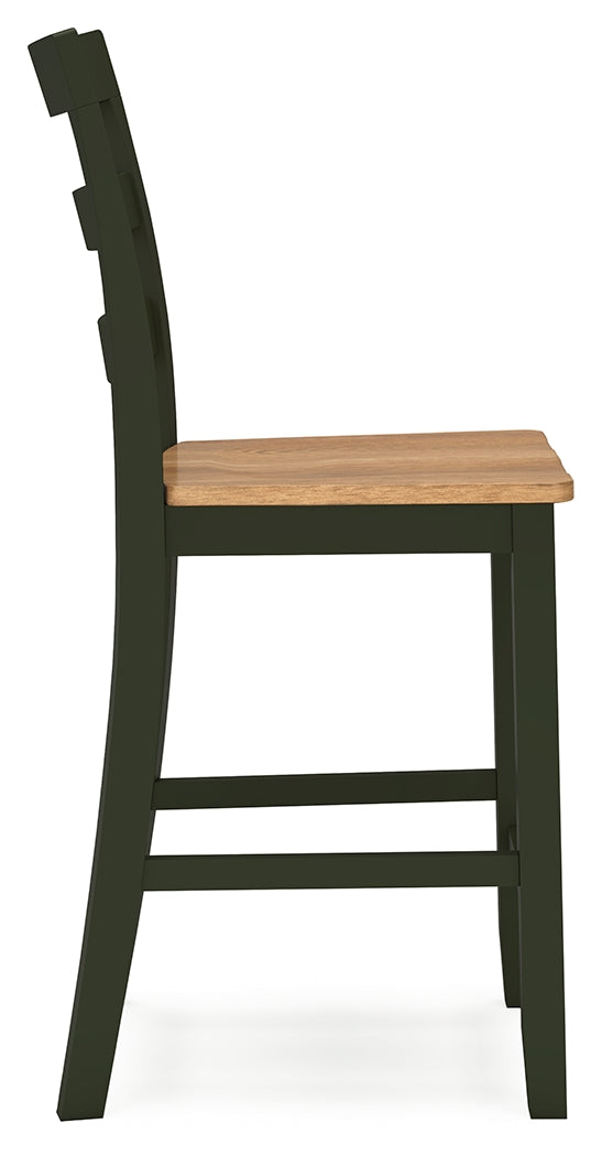 Gesthaven Natural/Green Counter Height Dining Table w/2 Barstools- Viva Furn