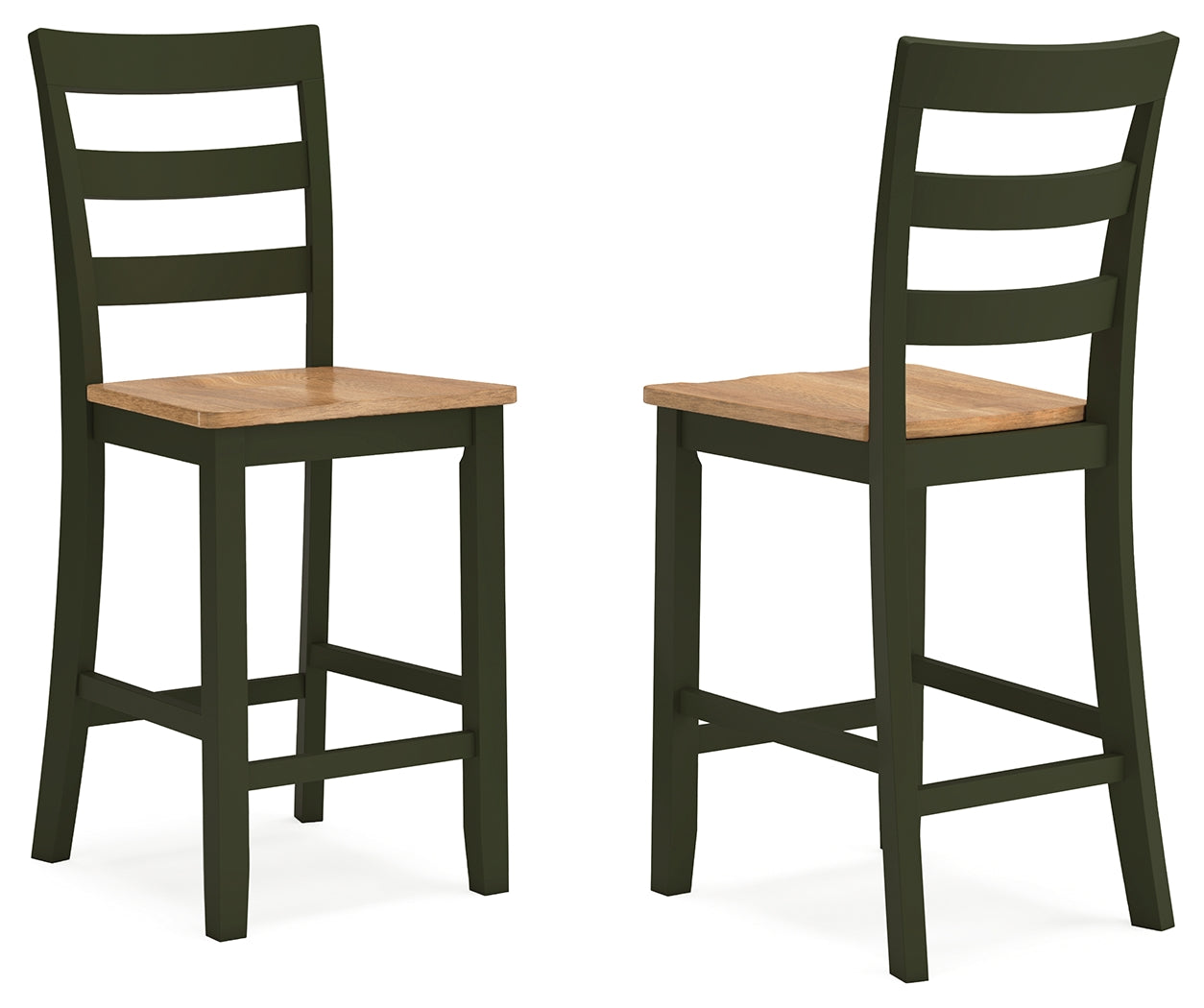 Gesthaven Natural/Green Counter Height Dining Table w/2 Barstools- Viva Furn