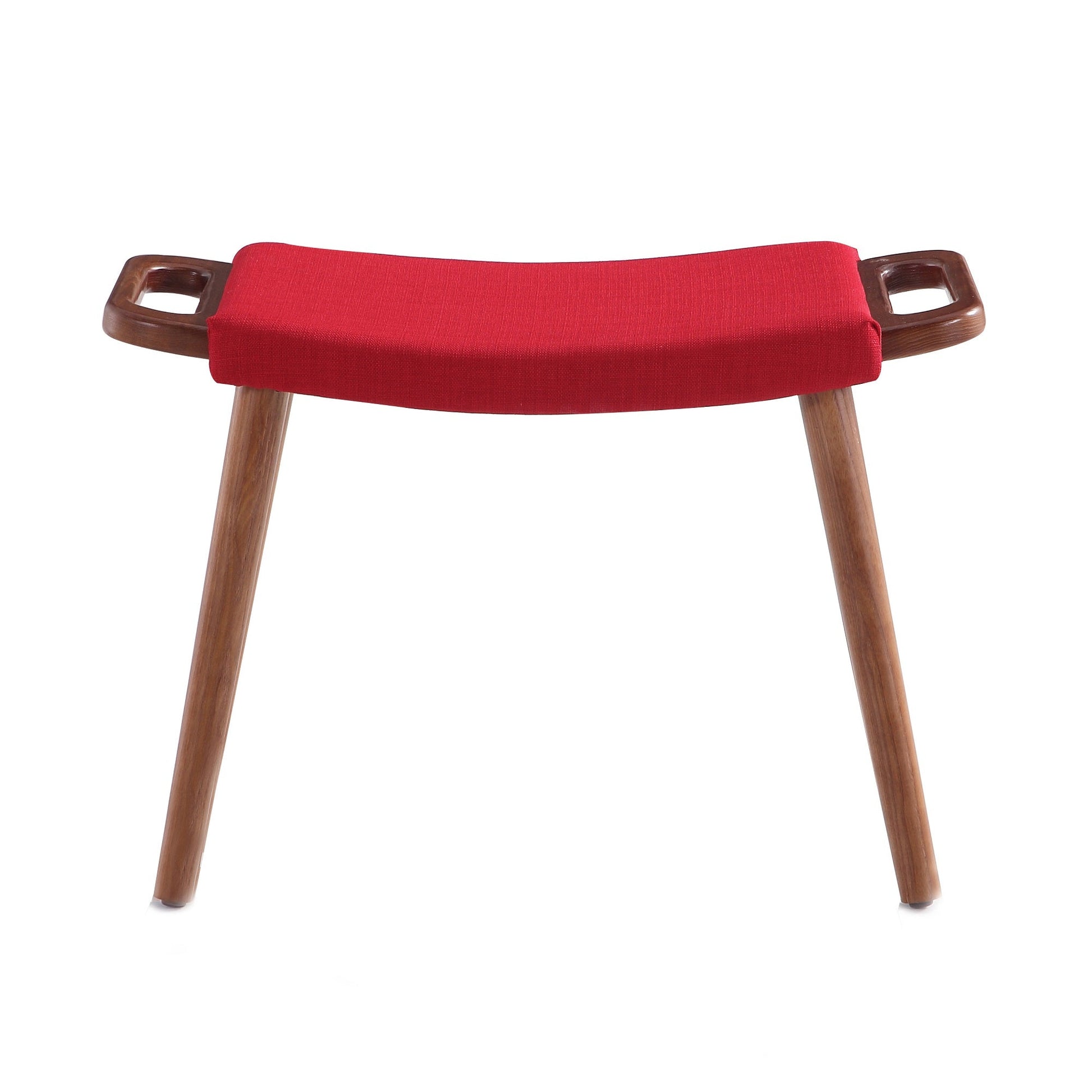 Geta Ottoman in Red and Antique Walnut - Ornate Home