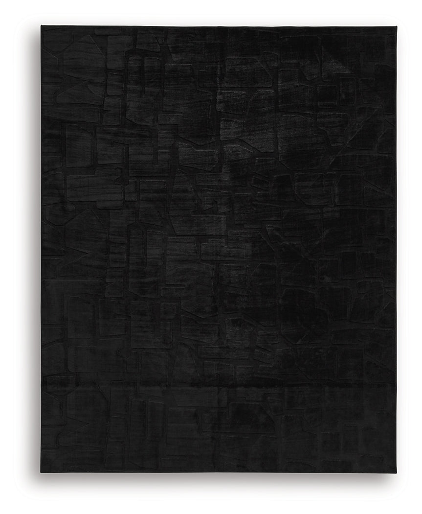 Gibbswell Black Washable Large Rug- Viva Furn