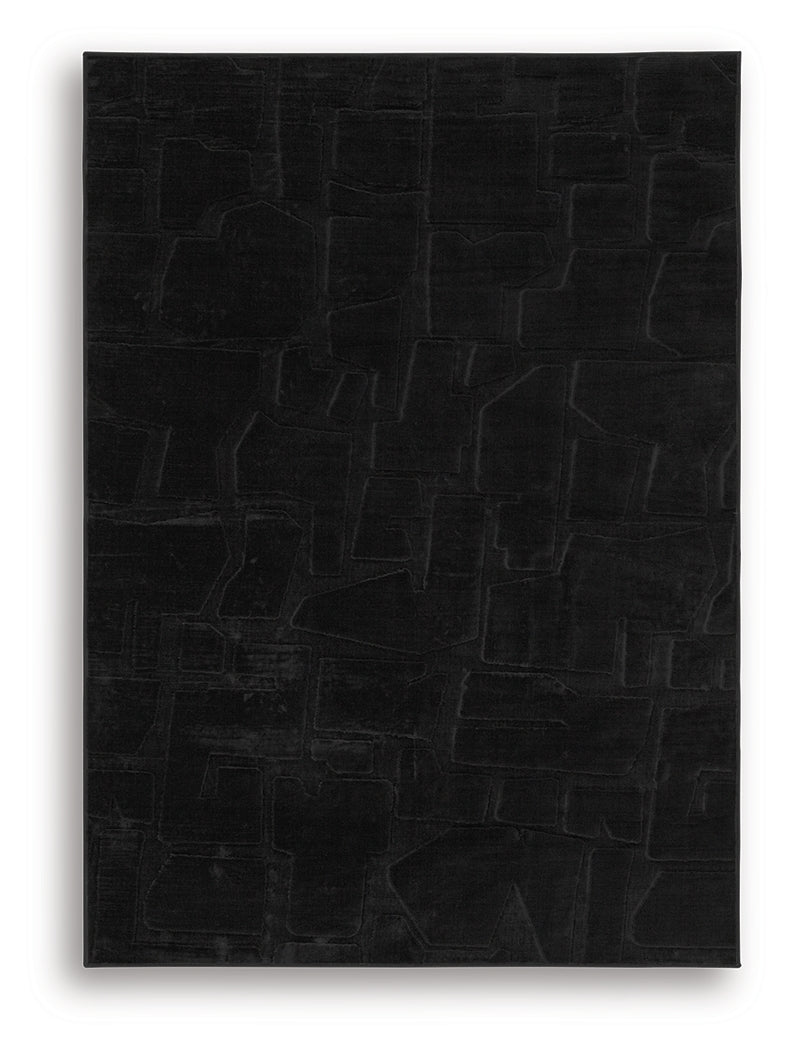 Gibbswell Black Washable Medium Rug- Viva Furn