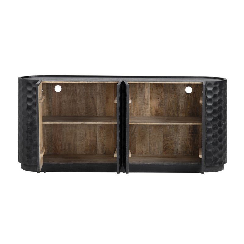 Gibson Black Four-Door Sideboard - Ornate Home