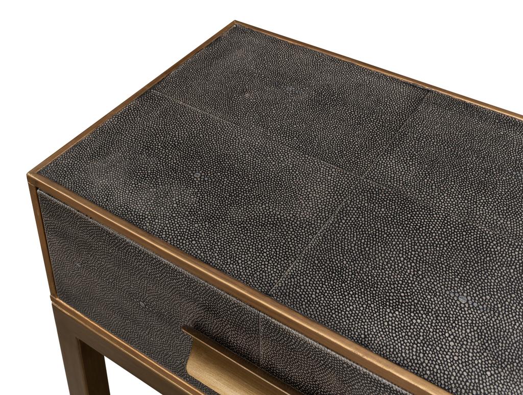Gideon Shagreen Grey Console Table - Ornate Home