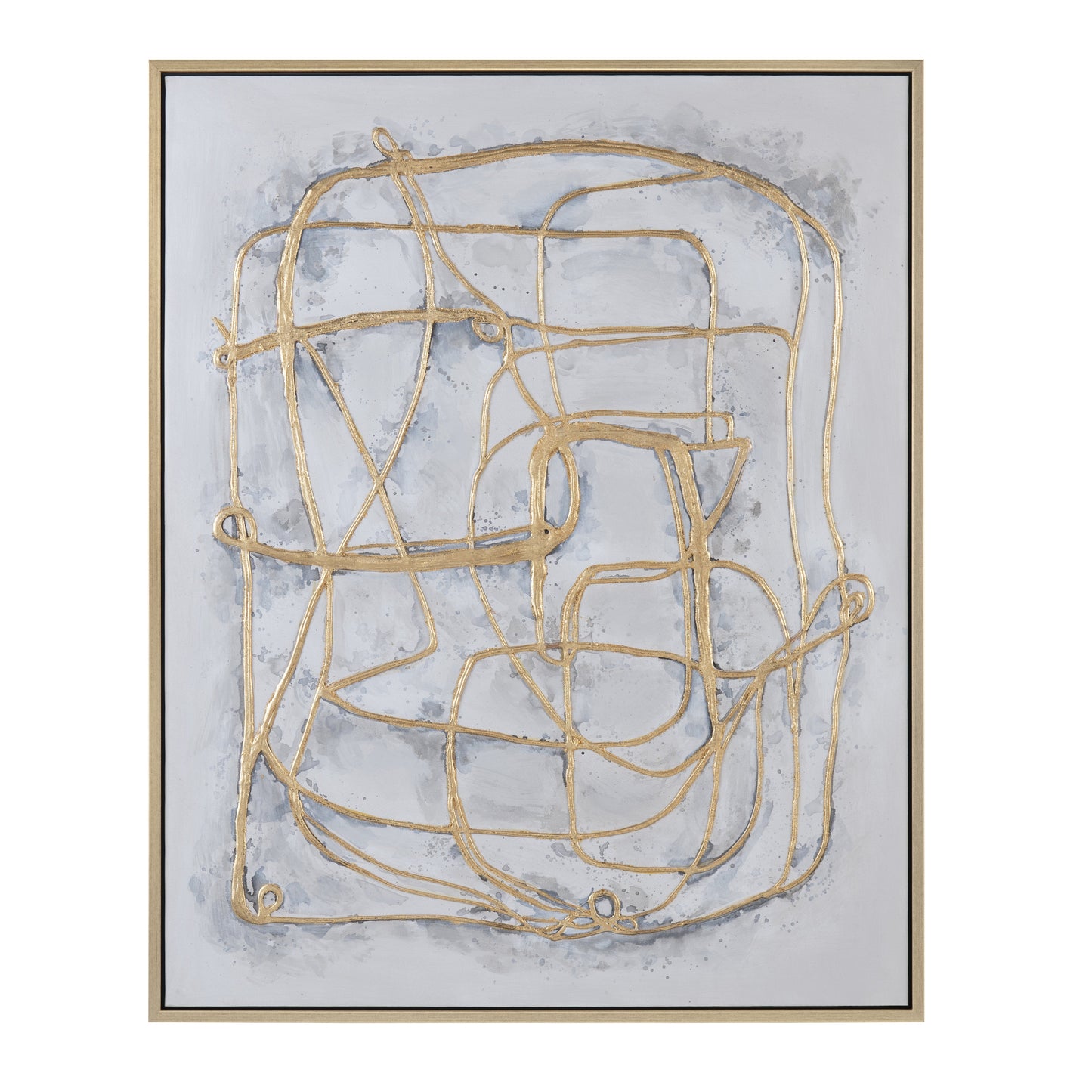 Gilded Lines Gold/Gray Canvas - Ornate Home
