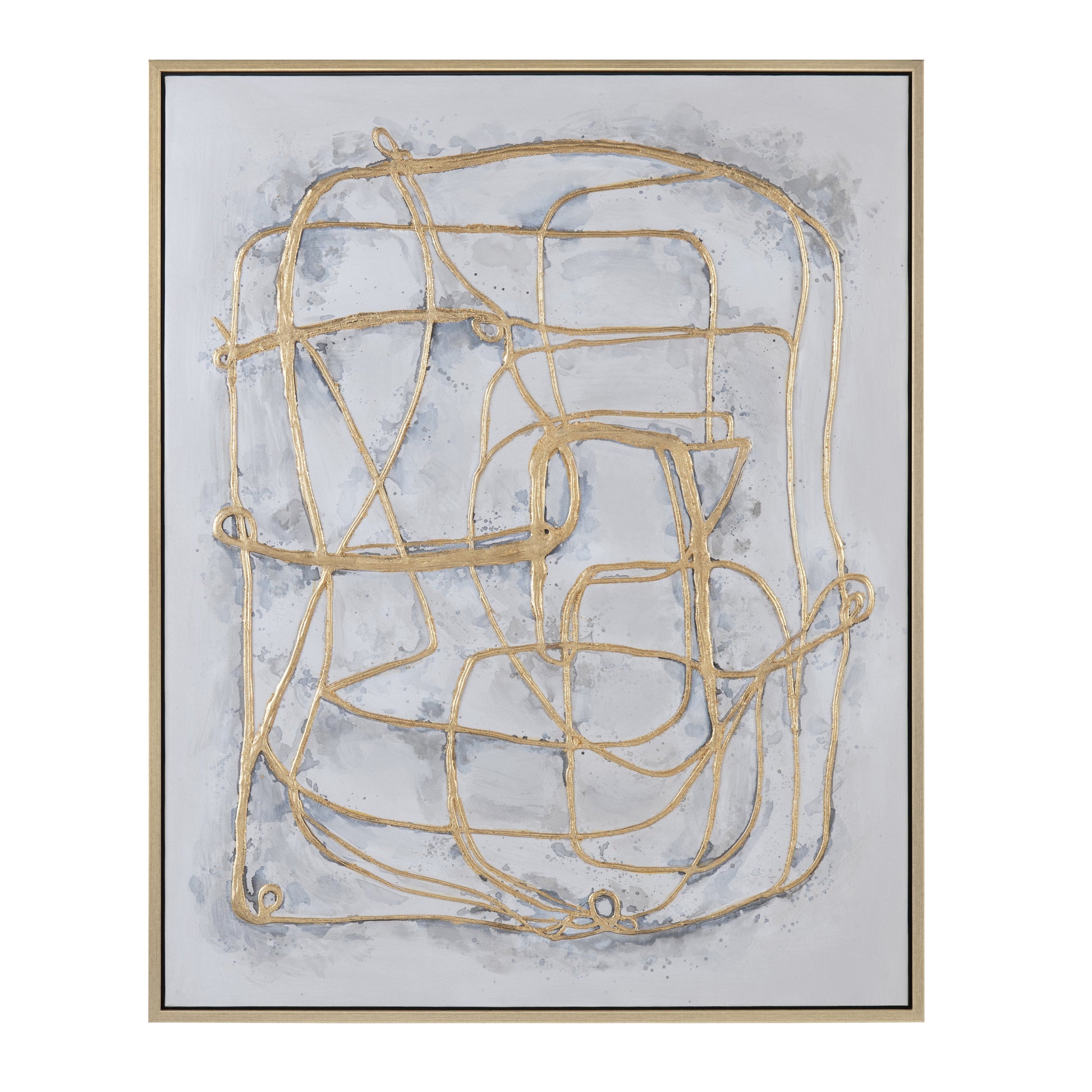 Gilded Lines Gold/Gray Canvas - Ornate Home