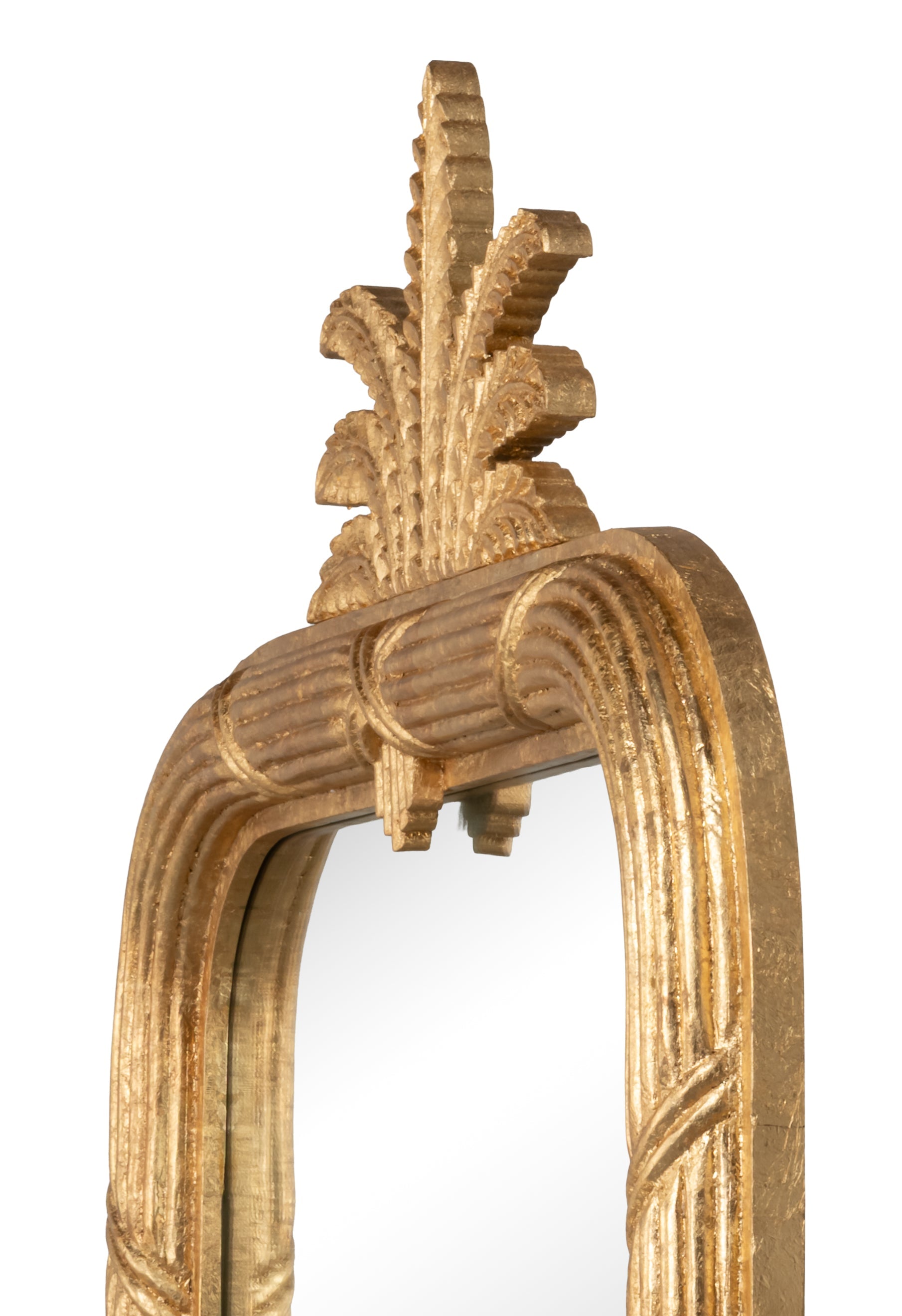 Gilded Pineapple Crest Brown Mirror - Ornate Home