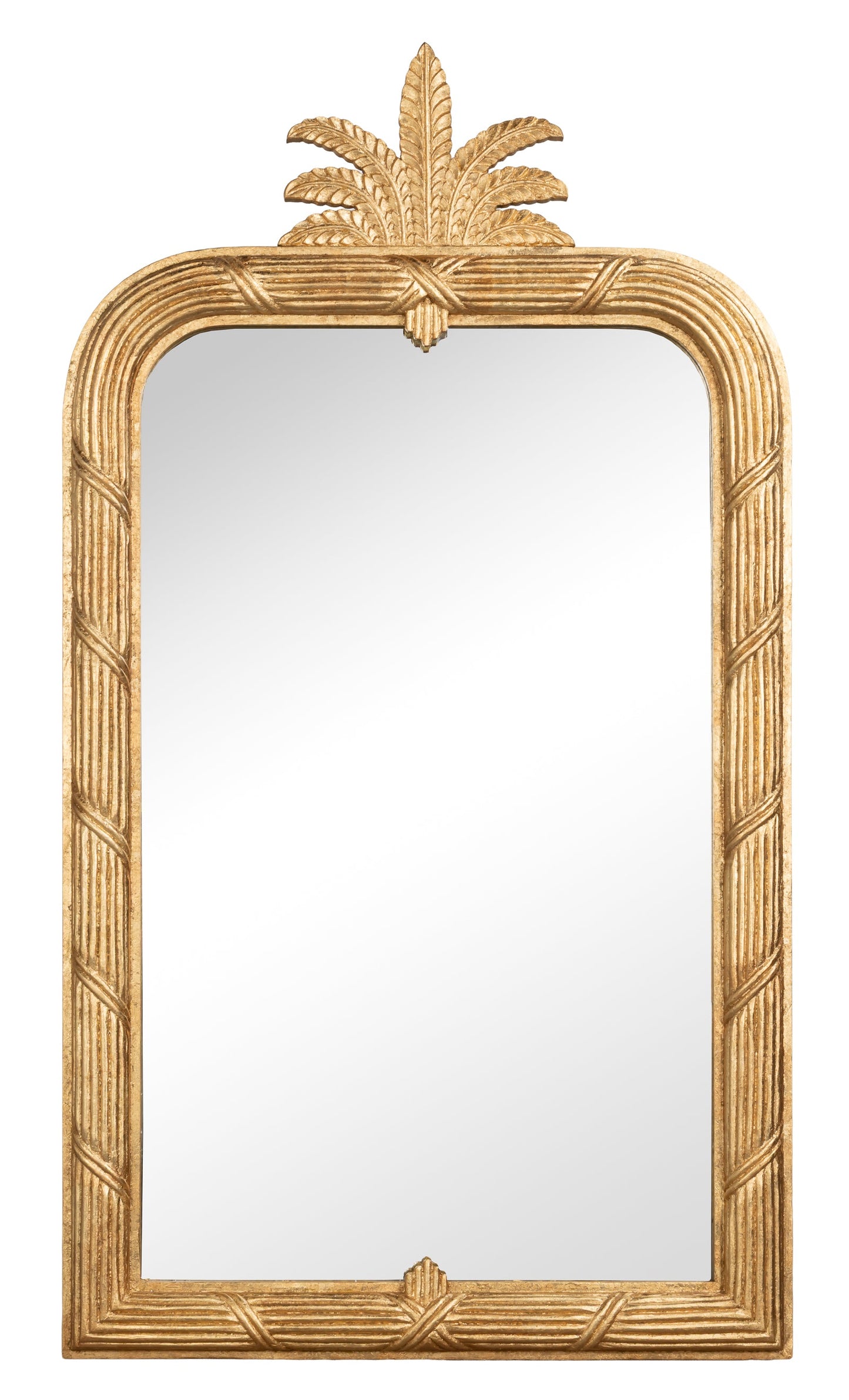 Gilded Pineapple Crest Brown Mirror - Ornate Home