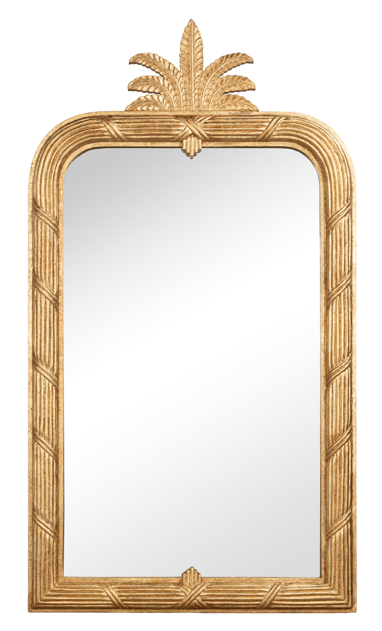 Gilded Pineapple Crest Brown Mirror - Ornate Home