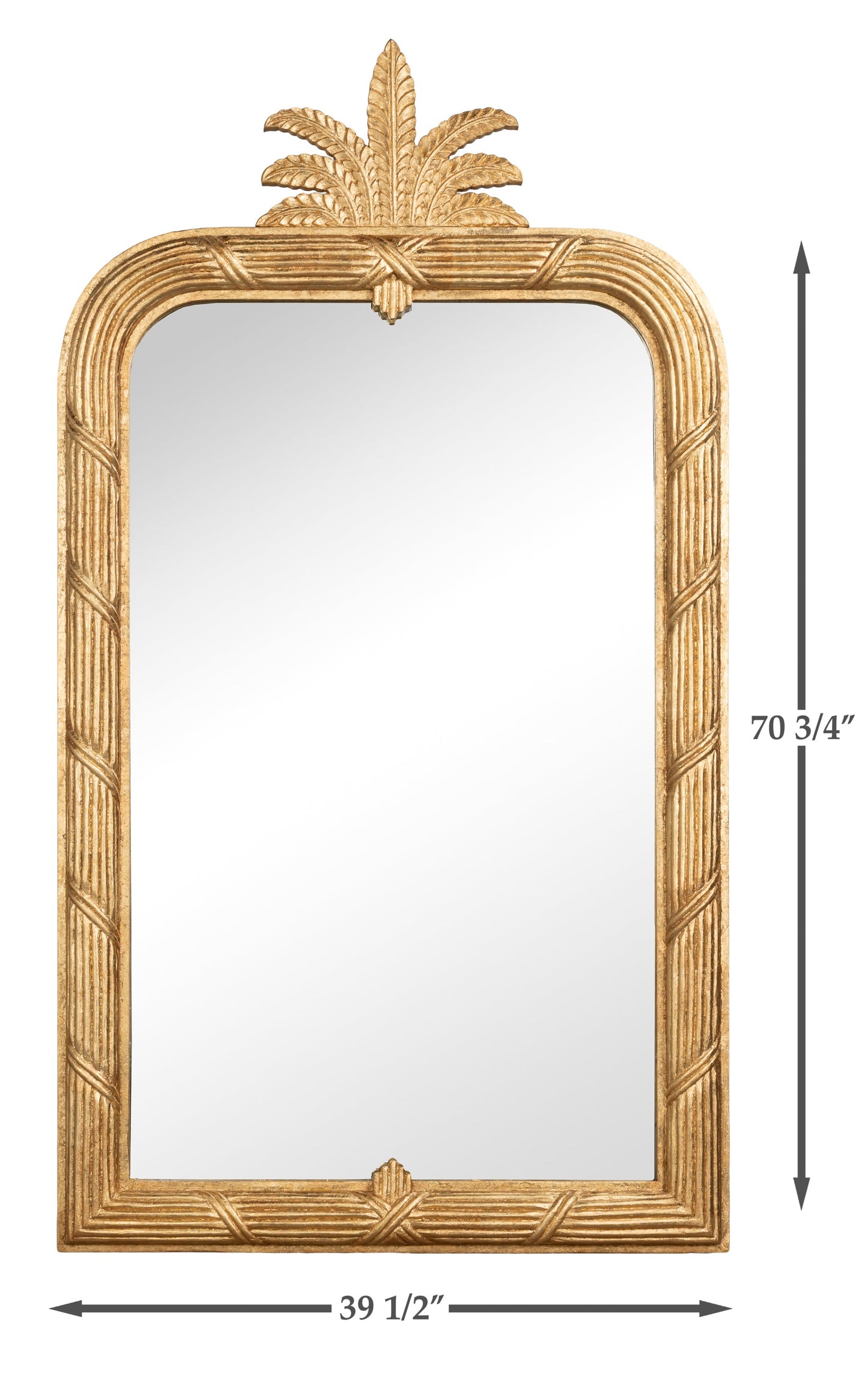 Gilded Pineapple Crest Brown Mirror - Ornate Home