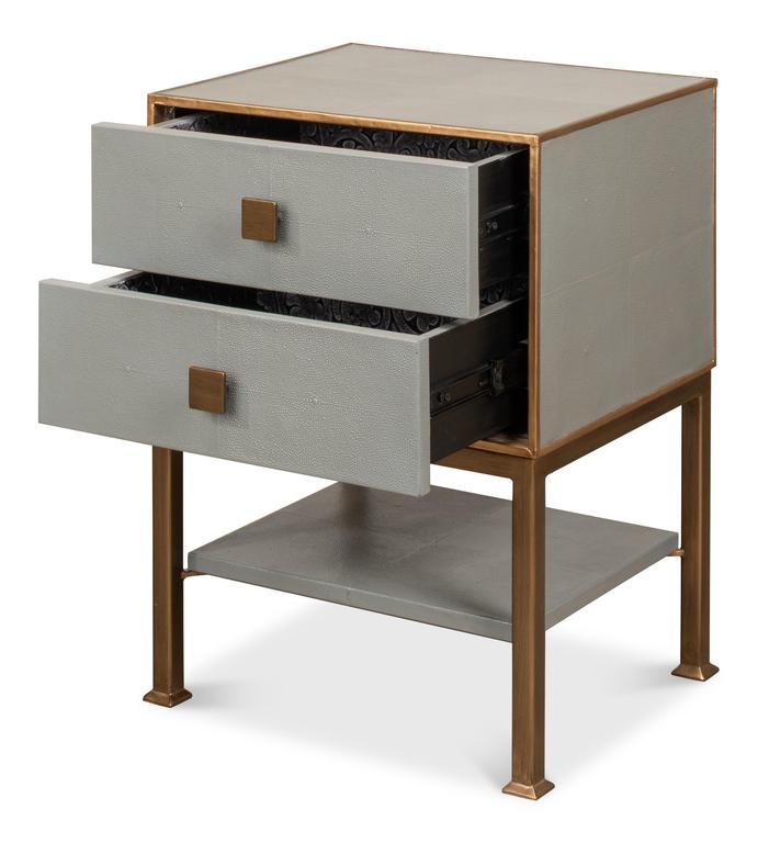 Gillian Grey Two Drawer Nightstand - Ornate Home