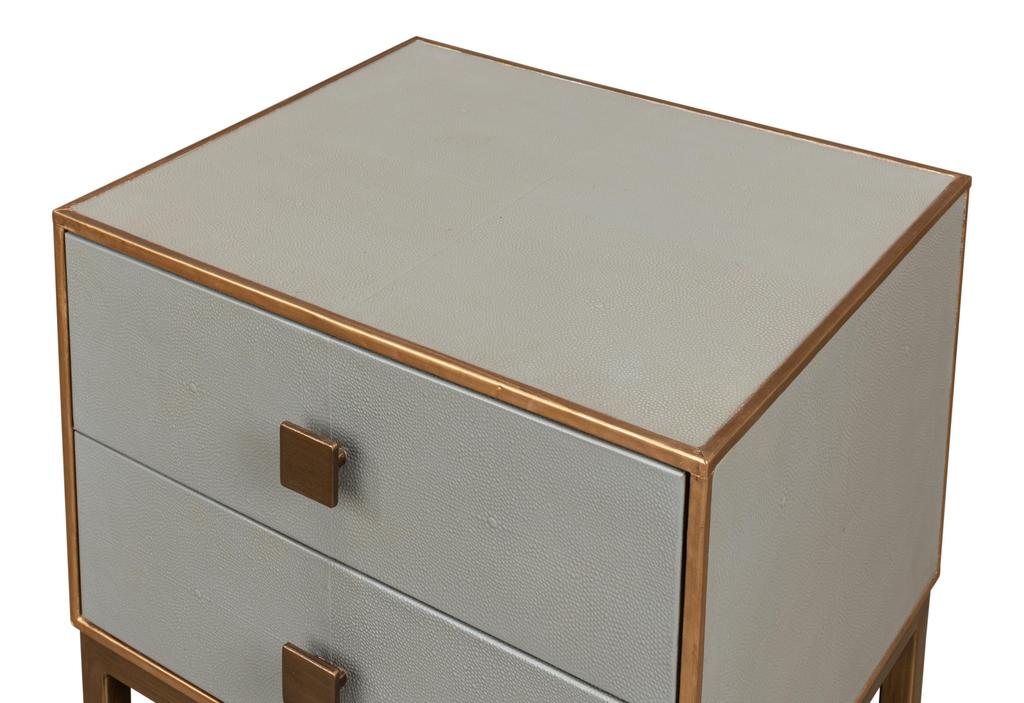 Gillian Grey Two Drawer Nightstand - Ornate Home