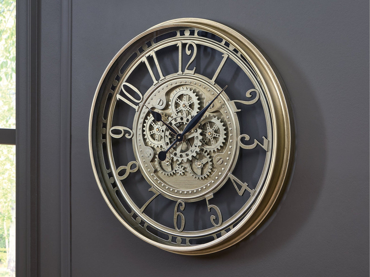 Gilover Champagne Finish Wall Clock- Viva Furn