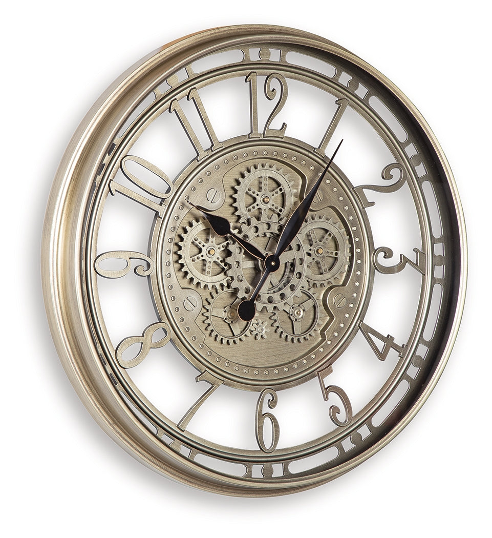 Gilover Champagne Finish Wall Clock- Viva Furn