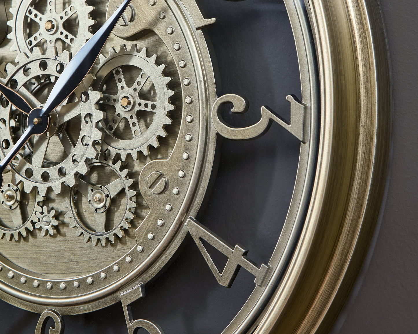 Gilover Champagne Finish Wall Clock- Viva Furn