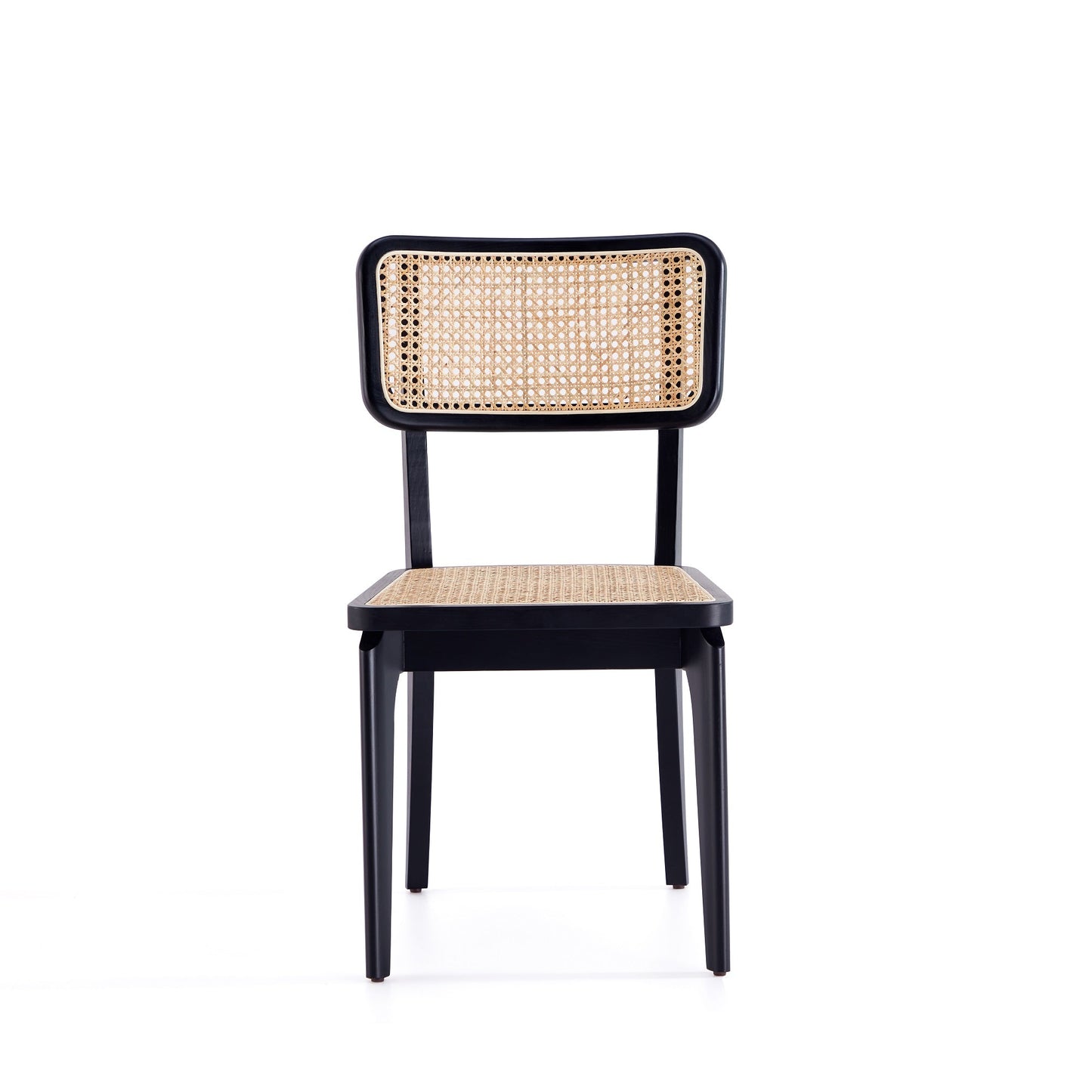Giverny Dining Chair in Black and Natural Cane (set of 2) - Ornate Home
