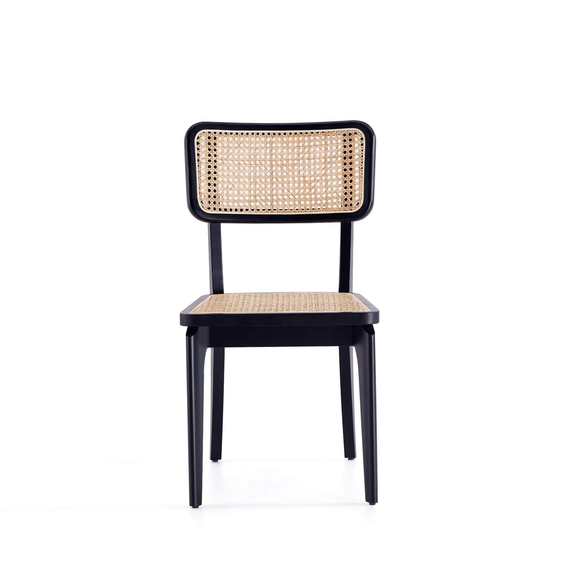 Giverny Dining Chair in Black and Natural Cane (set of 4) - Ornate Home