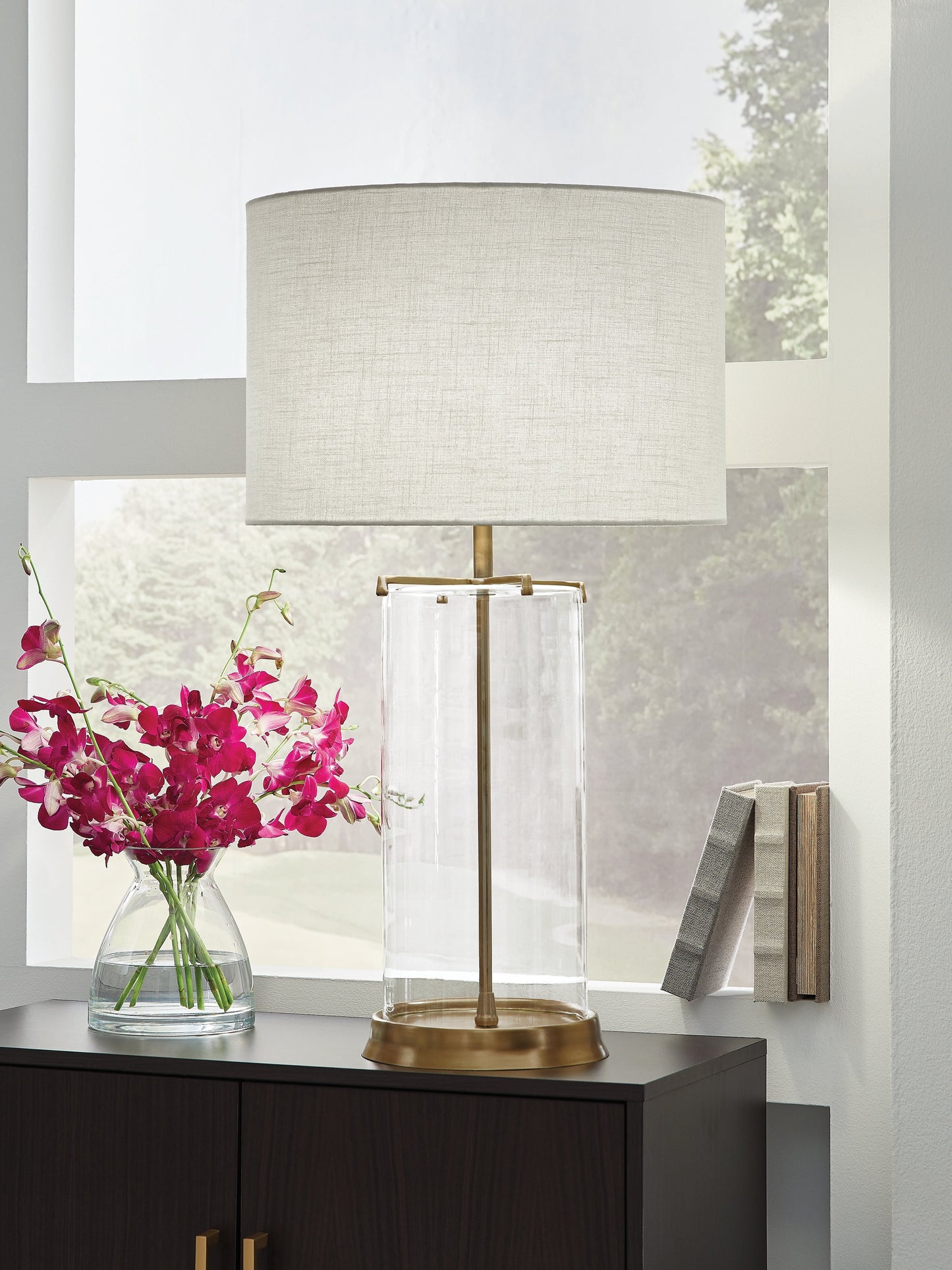 Gizeh Clear/Gold Table Lamp- Viva Furn