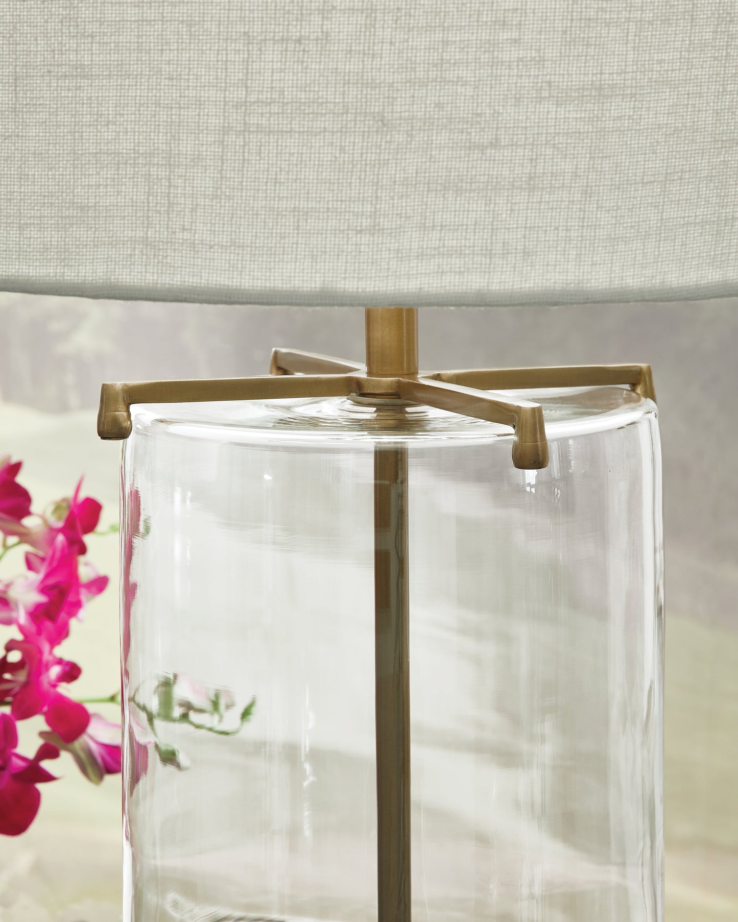 Gizeh Clear/Gold Table Lamp- Viva Furn