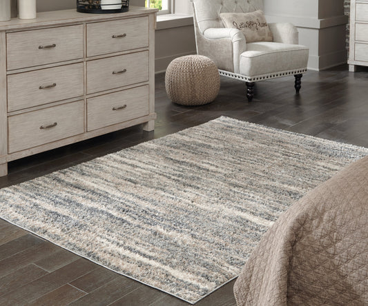 Gizela Ivory/Beige/Gray Large Rug- Viva Furn