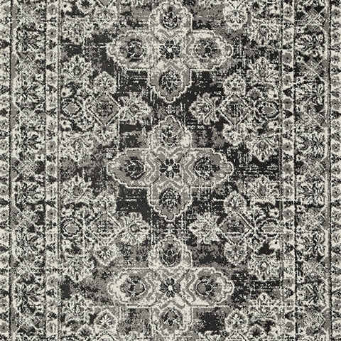 Glennisman Black/Gray/Ivory Large Rug- Viva Furn