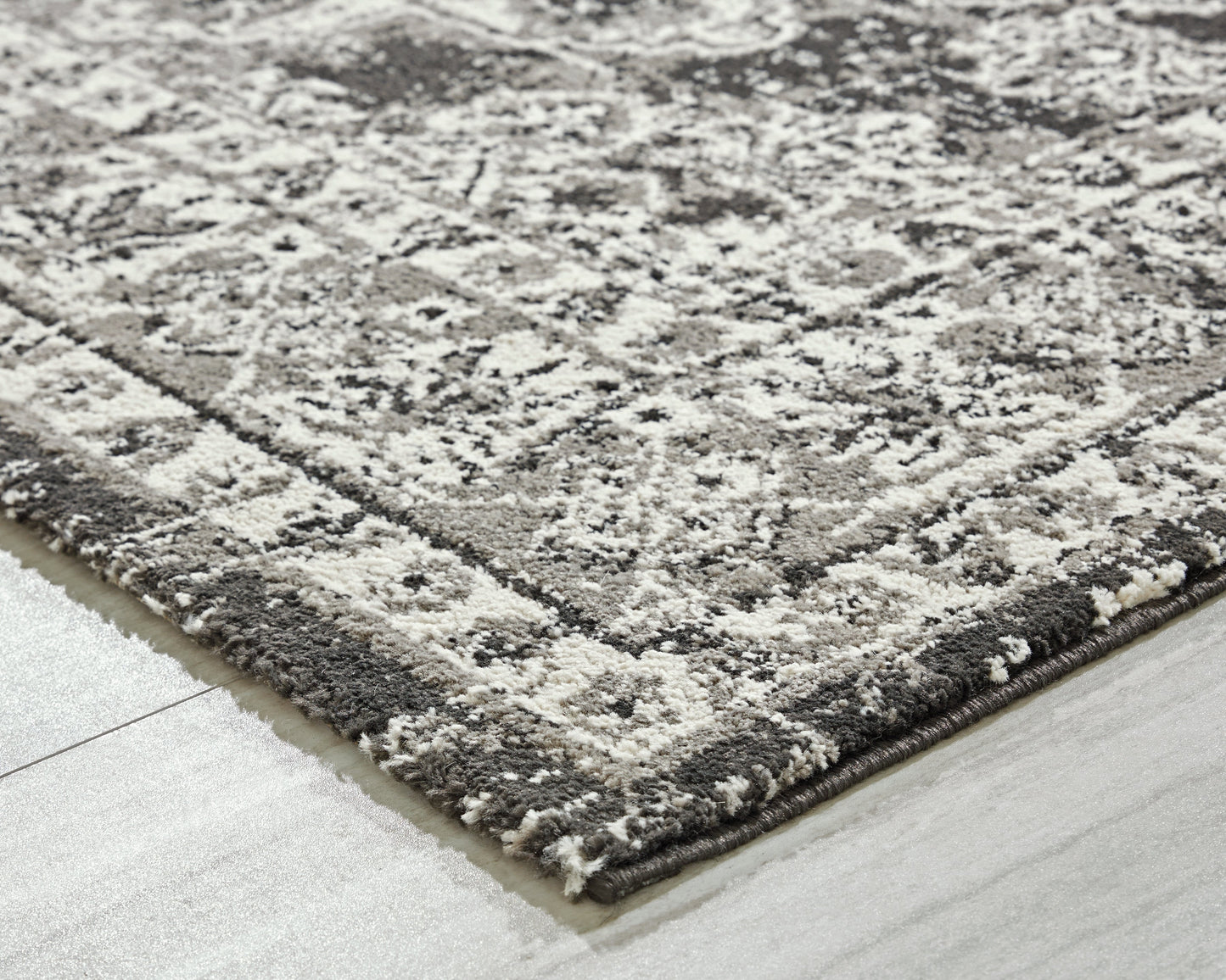 Glennisman Black/Gray/Ivory Large Rug- Viva Furn