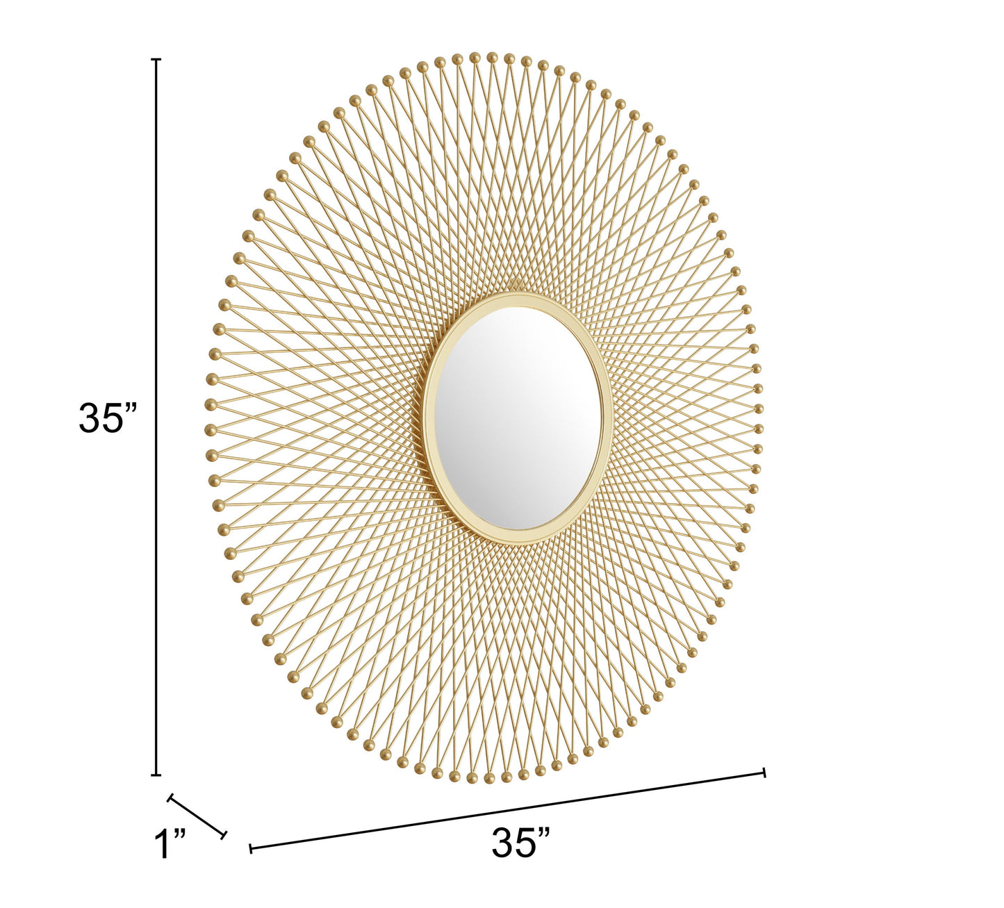 Glow Gold Round Mirror - Ornate Home