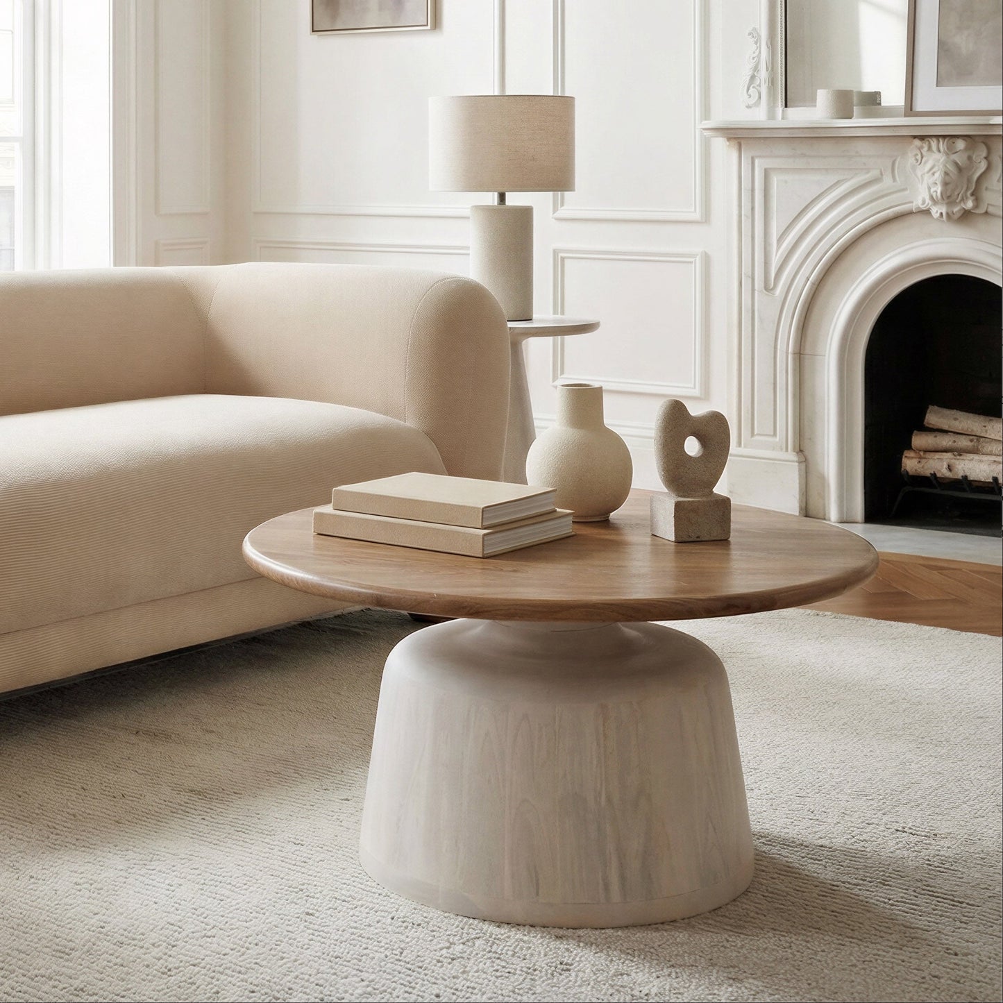 Goblet Brown & White Coffee Table - Ornate Home